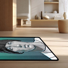 Eminem Portrait Area Flat Rug | Slim Shady Rap Music Artist Rug | Hip-Hop Room Decor | Premium Gaming & Bedroom Rug