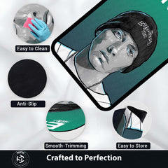 Eminem Portrait Area Flat Rug | Slim Shady Rap Music Artist Rug | Hip-Hop Room Decor | Premium Gaming & Bedroom Rug