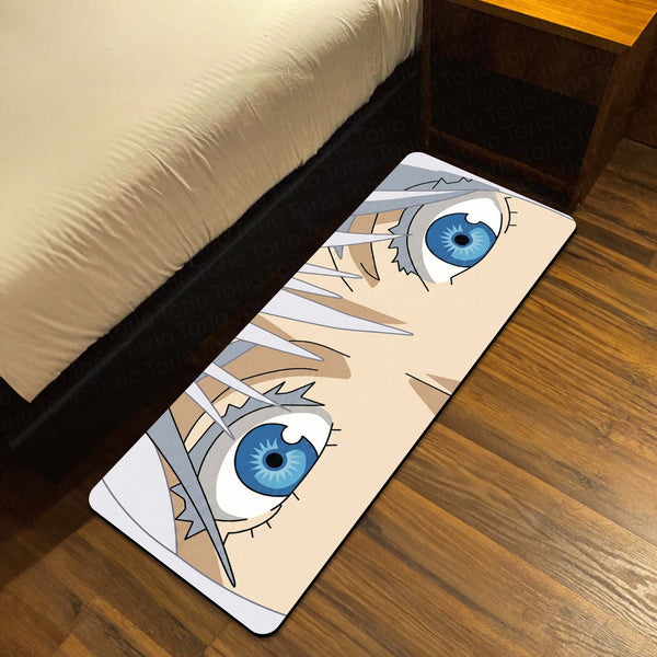 Anime Blue Eyes Floor Mat | Aesthetic Anime Eye Art Rug | Anti-Slip 3mm Absorbent Floor Mat for Bedroom, Gaming Room, Bathroom & Otaku Decor