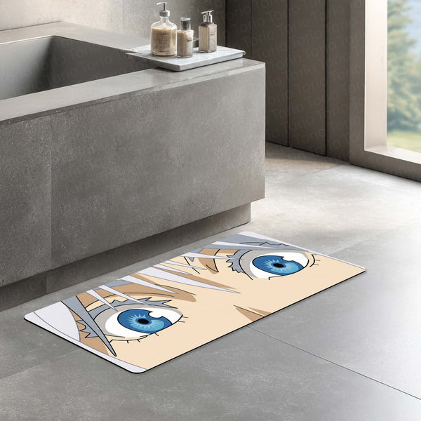 Anime Blue Eyes Floor Mat | Aesthetic Anime Eye Art Rug | Anti-Slip 3mm Absorbent Floor Mat for Bedroom, Gaming Room, Bathroom & Otaku Decor