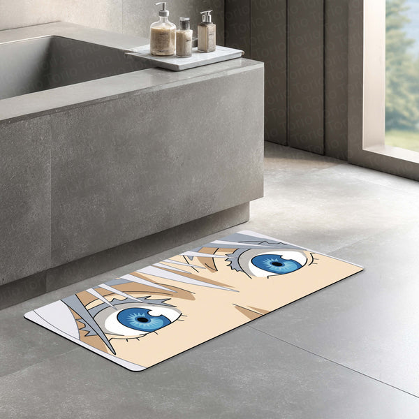 Anime Blue Eyes Floor Mat | Aesthetic Anime Eye Art Rug | Anti-Slip 3mm Absorbent Floor Mat for Bedroom, Gaming Room, Bathroom & Otaku Decor