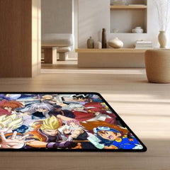 Anime Legends Crossover Floor Mat | Naruto Goku Luffy Ichigo Collage Rug | Anti-Slip 3mm Absorbent Floor Mat for Gaming Room, Bedroom & Otaku Setup