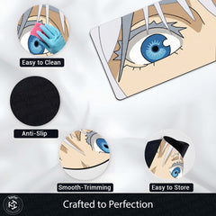Anime Blue Eyes Floor Mat | Aesthetic Anime Eye Art Rug | Anti-Slip 3mm Absorbent Floor Mat for Bedroom, Gaming Room, Bathroom & Otaku Decor