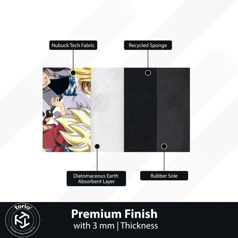 Anime Legends Crossover Floor Mat | Naruto Goku Luffy Ichigo Collage Rug | Anti-Slip 3mm Absorbent Floor Mat for Gaming Room, Bedroom & Otaku Setup