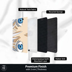 Anime Blue Eyes Floor Mat | Aesthetic Anime Eye Art Rug | Anti-Slip 3mm Absorbent Floor Mat for Bedroom, Gaming Room, Bathroom & Otaku Decor