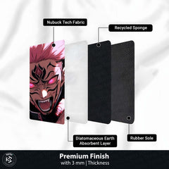 Ryomen Sukuna Anime Circular Floor Mat (3 mm Thick) | Jujutsu Kaisen Cursed King Round Rug with Dark Aura Design for Gaming Room, Bedroom & Otaku Decor | TORIO