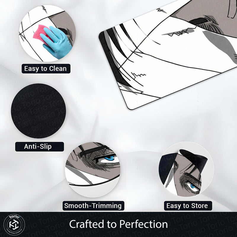 Jujutsu Kaisen Gojo Satoru Blue Eyes Floor Mat | Anime Six Eyes Art Rug | Anti-Slip 3mm Absorbent Floor Mat for Bathroom, Bedroom, Gaming Room & Otaku Decor