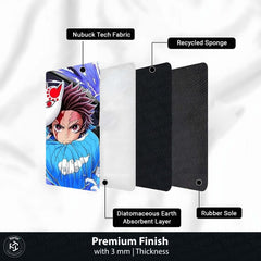 Tanjiro Kamado Demon Slayer Circular Floor Mat (3 mm Thick) | Anime Inspired Round Rug for Gaming Room, Bedroom & Otaku Decor | TORIO (Copy)
