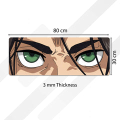 Anime Warrior Green Eyes Floor Mat | Intense Anime Eye Art Rug | Anti-Slip 3mm Absorbent Floor Mat for Bedroom, Gaming Room, Bathroom & Otaku Decor