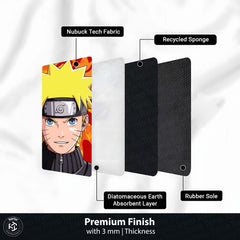 Naruto Uzumaki Circular Floor Mat (3 mm Thick) | Naruto Anime Round Rug with Konoha Symbol & Fire Background for Bedroom, Gaming Room & Otaku Decor | TORIO