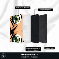 Attack Titan Green Eyes Floor Mat | Anime Intense Eye Art Rug | Anti-Slip 3mm Absorbent Floor Mat for Bedroom, Gaming Room, Bathroom & Otaku Decor