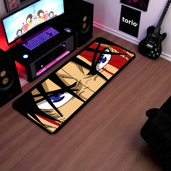 Attack on Titan Green Eyes Floor Mat | Eren Yeager Anime Eye Art Rug | Anti-Slip 3mm Absorbent Floor Mat for Bedroom, Gaming Room & Otaku Decor