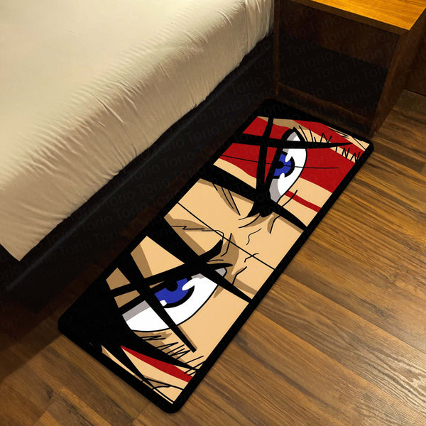 Attack on Titan Green Eyes Floor Mat | Eren Yeager Anime Eye Art Rug | Anti-Slip 3mm Absorbent Floor Mat for Bedroom, Gaming Room & Otaku Decor