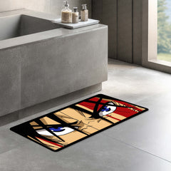 Attack on Titan Green Eyes Floor Mat | Eren Yeager Anime Eye Art Rug | Anti-Slip 3mm Absorbent Floor Mat for Bedroom, Gaming Room & Otaku Decor