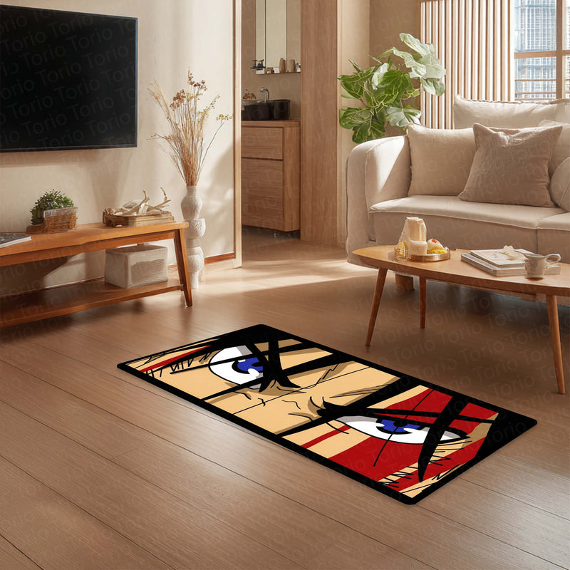 Attack on Titan Green Eyes Floor Mat | Eren Yeager Anime Eye Art Rug | Anti-Slip 3mm Absorbent Floor Mat for Bedroom, Gaming Room & Otaku Decor