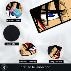 Attack on Titan Green Eyes Floor Mat | Eren Yeager Anime Eye Art Rug | Anti-Slip 3mm Absorbent Floor Mat for Bedroom, Gaming Room & Otaku Decor