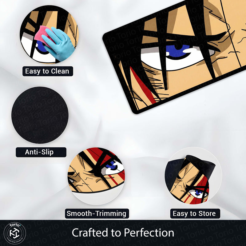 Attack on Titan Green Eyes Floor Mat | Eren Yeager Anime Eye Art Rug | Anti-Slip 3mm Absorbent Floor Mat for Bedroom, Gaming Room & Otaku Decor
