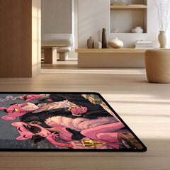 Pink Panther Luxury Lifestyle Area Flat Rug | Normal Is Boring Quote Rug | Mafia Aesthetic Room Decor | Premium Gaming & Living Room Rug