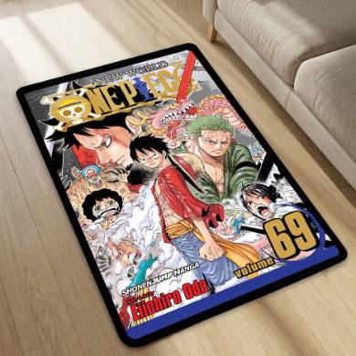 One Piece Floor Mat | Luffy & Straw Hat Pirates Manga Cover Rug | Anti-Slip 3mm Absorbent Anime Floor Mat for Gaming Room, Bedroom & Otaku Space