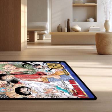 One Piece Floor Mat | Luffy & Straw Hat Pirates Manga Cover Rug | Anti-Slip 3mm Absorbent Anime Floor Mat for Gaming Room, Bedroom & Otaku Space