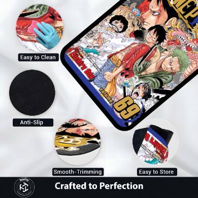 One Piece Floor Mat | Luffy & Straw Hat Pirates Manga Cover Rug | Anti-Slip 3mm Absorbent Anime Floor Mat for Gaming Room, Bedroom & Otaku Space