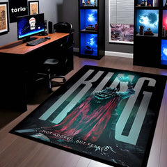 King Fantasy Area Flat Rug | Not Adored But Feared Quote Rug | Dark King Aesthetic Room Decor | Premium Gaming & Living Room Rug