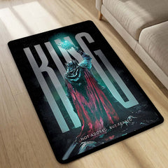 King Fantasy Area Flat Rug | Not Adored But Feared Quote Rug | Dark King Aesthetic Room Decor | Premium Gaming & Living Room Rug