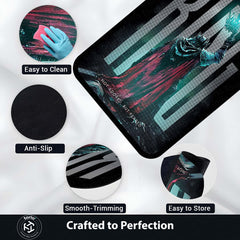King Fantasy Area Flat Rug | Not Adored But Feared Quote Rug | Dark King Aesthetic Room Decor | Premium Gaming & Living Room Rug