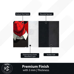Spider Hero Streetwear Flat Rug | Headphones Superhero Aesthetic Rug | Red & Black Gaming Room Decor | Premium Anti-Slip Area Flat Rug