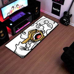 One Piece Luffy Gear 5 Inspired Floor Mat | Anime Hand & Mouth Art Rug | Anti-Slip 3mm Absorbent Floor Mat for Gaming Room, Bedroom & Otaku Decor