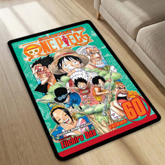 One Piece Anime Floor Mat | Monkey D. Luffy & Straw Hat Crew Manga Art Rug | Anti-Slip 3mm Absorbent Floor Mat for Gaming Room, Bedroom & Otaku Setup
