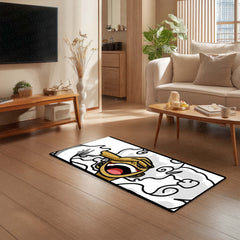 One Piece Luffy Gear 5 Inspired Floor Mat | Anime Hand & Mouth Art Rug | Anti-Slip 3mm Absorbent Floor Mat for Gaming Room, Bedroom & Otaku Decor