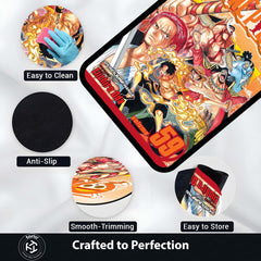 One Piece Wano Arc Floor Mat | Luffy & Yonko Battle Anime Rug | Anti-Slip 3mm Absorbent Floor Mat for Gaming Room, Bedroom & Otaku Setup