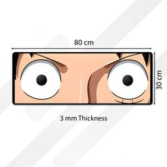 Anime Wide Eyes Floor Mat | One Piece Inspired Expression Art Rug | Anti-Slip 3mm Absorbent Floor Mat for Bedroom, Gaming Room, Otaku & Anime Decor