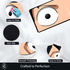 Anime Wide Eyes Floor Mat | One Piece Inspired Expression Art Rug | Anti-Slip 3mm Absorbent Floor Mat for Bedroom, Gaming Room, Otaku & Anime Decor