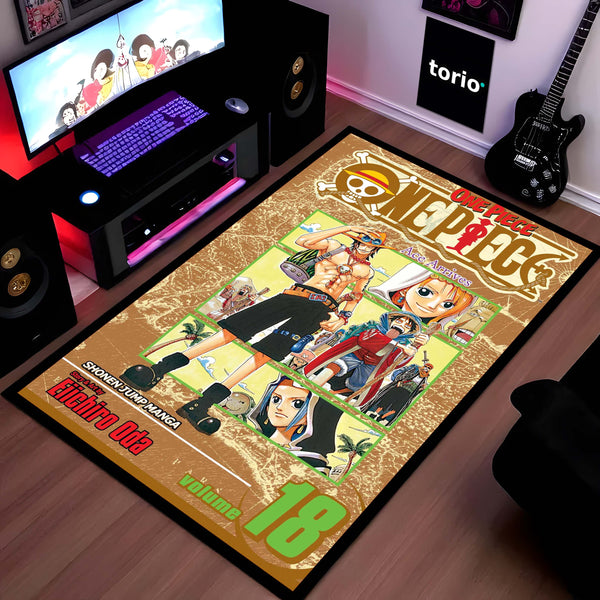 One Piece Floor Mat | Eiichiro Oda Manga Cover Anime Rug | Anti-Slip 3mm Absorbent Floor Mat for Gaming Room, Bedroom & Otaku Setup