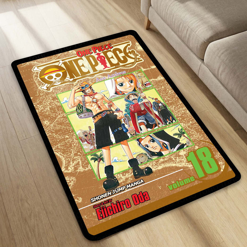 One Piece Floor Mat | Eiichiro Oda Manga Cover Anime Rug | Anti-Slip 3mm Absorbent Floor Mat for Gaming Room, Bedroom & Otaku Setup