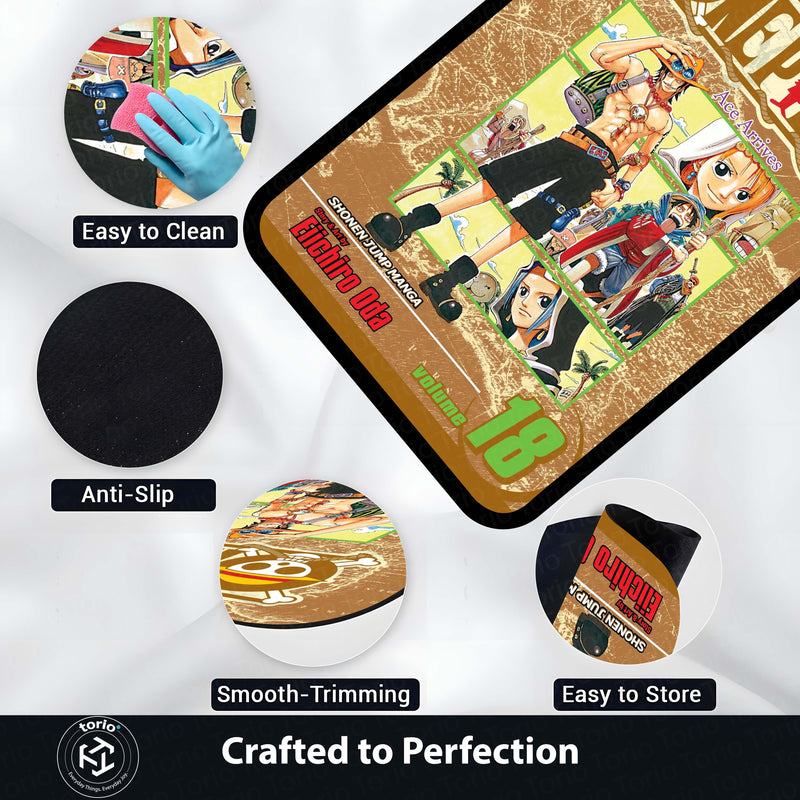 One Piece Floor Mat | Eiichiro Oda Manga Cover Anime Rug | Anti-Slip 3mm Absorbent Floor Mat for Gaming Room, Bedroom & Otaku Setup