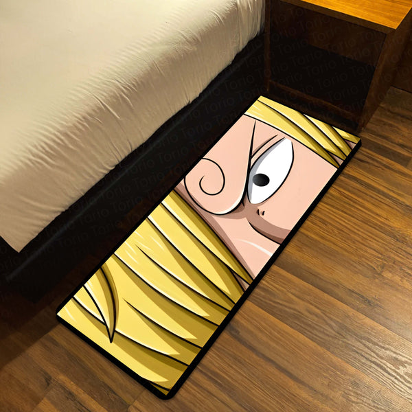 Sanji Curled Eyebrow Eye Floor Mat | One Piece Anime Eye Art Rug | Anti-Slip 3mm Absorbent Floor Mat for Bedroom, Gaming Room & Otaku Decor