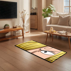 Sanji Curled Eyebrow Eye Floor Mat | One Piece Anime Eye Art Rug | Anti-Slip 3mm Absorbent Floor Mat for Bedroom, Gaming Room & Otaku Decor