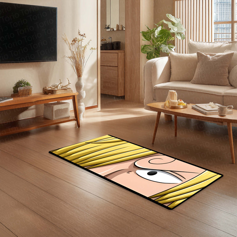 Sanji Curled Eyebrow Eye Floor Mat | One Piece Anime Eye Art Rug | Anti-Slip 3mm Absorbent Floor Mat for Bedroom, Gaming Room & Otaku Decor