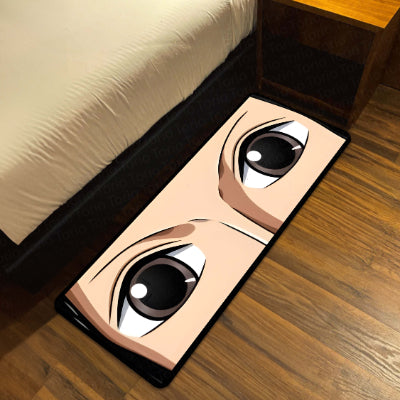 Anime Wide Eyes Floor Mat | Expressive Manga Eye Art Rug | Anti-Slip 3mm Absorbent Floor Mat for Bedroom, Gaming Room, Otaku Decor & Anime Spaces