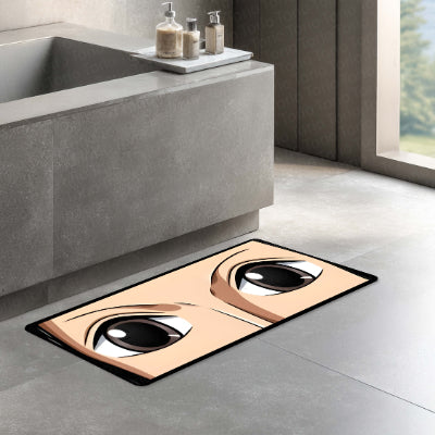 Anime Wide Eyes Floor Mat | Expressive Manga Eye Art Rug | Anti-Slip 3mm Absorbent Floor Mat for Bedroom, Gaming Room, Otaku Decor & Anime Spaces