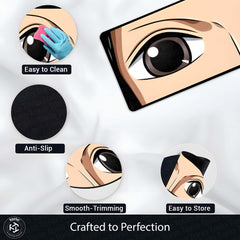 Anime Wide Eyes Floor Mat | Expressive Manga Eye Art Rug | Anti-Slip 3mm Absorbent Floor Mat for Bedroom, Gaming Room, Otaku Decor & Anime Spaces