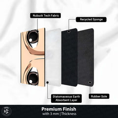 Anime Wide Eyes Floor Mat | Expressive Manga Eye Art Rug | Anti-Slip 3mm Absorbent Floor Mat for Bedroom, Gaming Room, Otaku Decor & Anime Spaces