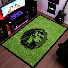 American Express Centurion Flat Rug | Green Luxury Card Inspired Area Rug | Premium Anti-Slip Flat Rug for Office & Gaming Room