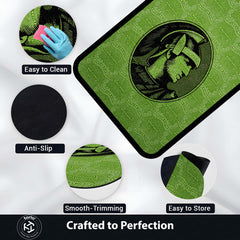 American Express Centurion Flat Rug | Green Luxury Card Inspired Area Rug | Premium Anti-Slip Flat Rug for Office & Gaming Room