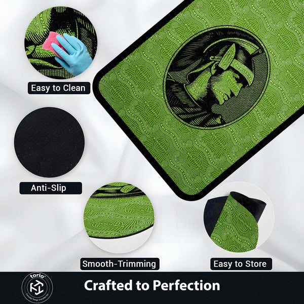 American Express Centurion Flat Rug | Green Luxury Card Inspired Area Rug | Premium Anti-Slip Flat Rug for Office & Gaming Room