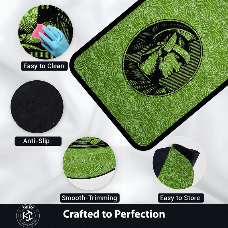 American Express Centurion Flat Rug | Green Luxury Card Inspired Area Rug | Premium Anti-Slip Flat Rug for Office & Gaming Room
