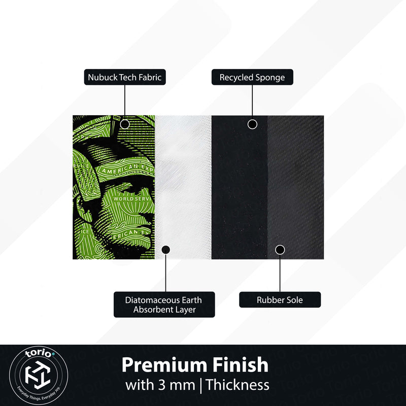 American Express Centurion Flat Rug | Green Luxury Card Inspired Area Rug | Premium Anti-Slip Flat Rug for Office & Gaming Room